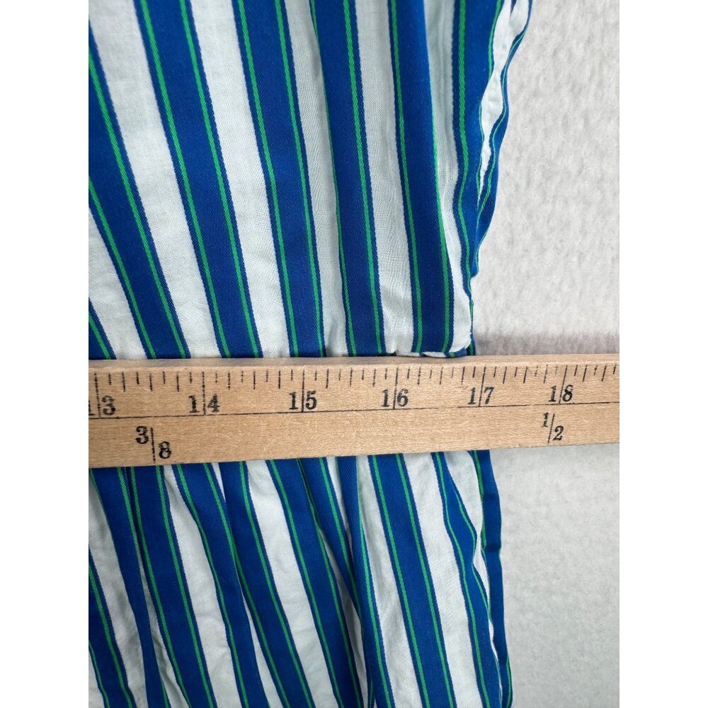 J.Crew Tiered Cotton Dobby ruffle dress cape‎ stripe preppy sz S - Picture 6 of 10